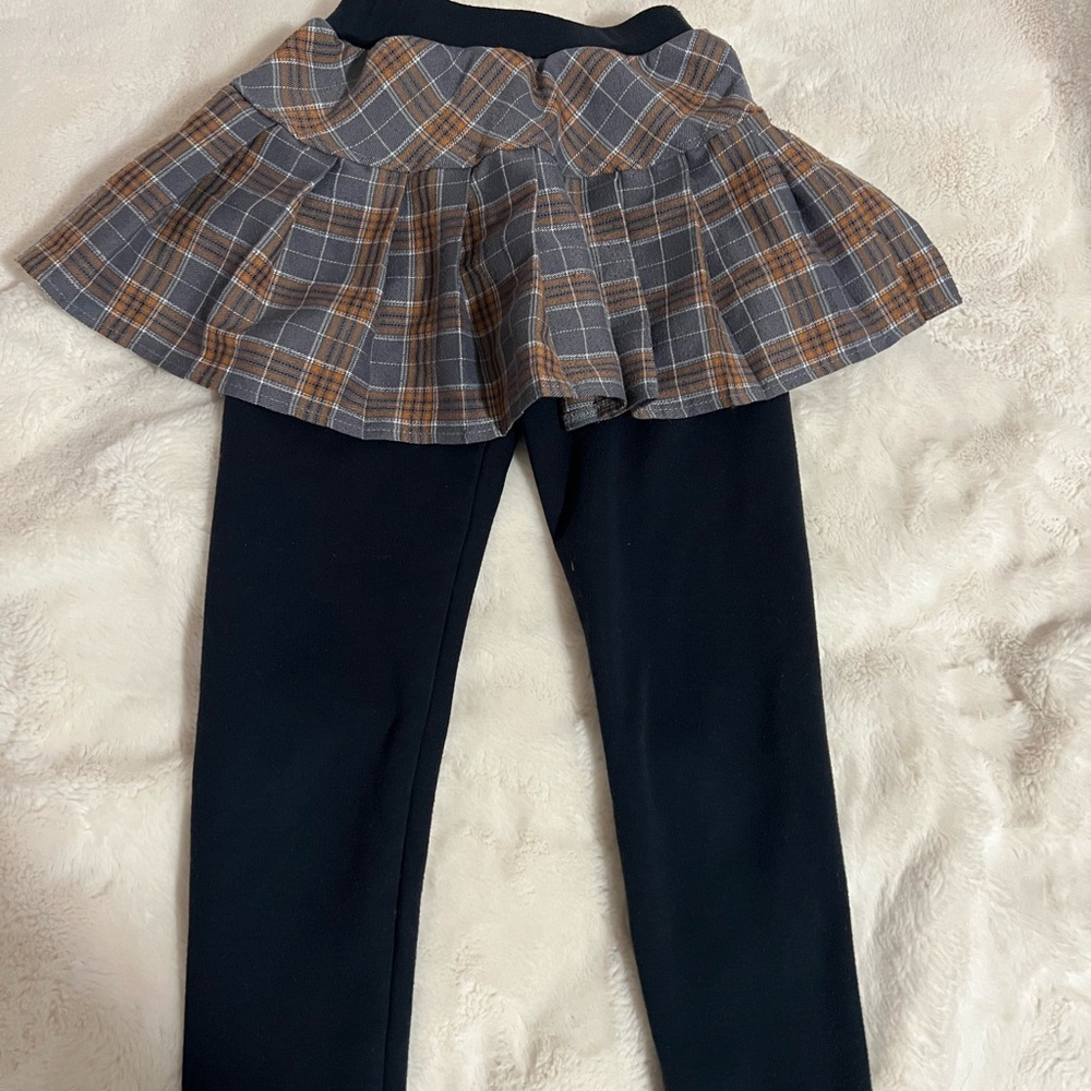 Plaid Skirted Leggings for Kids 6